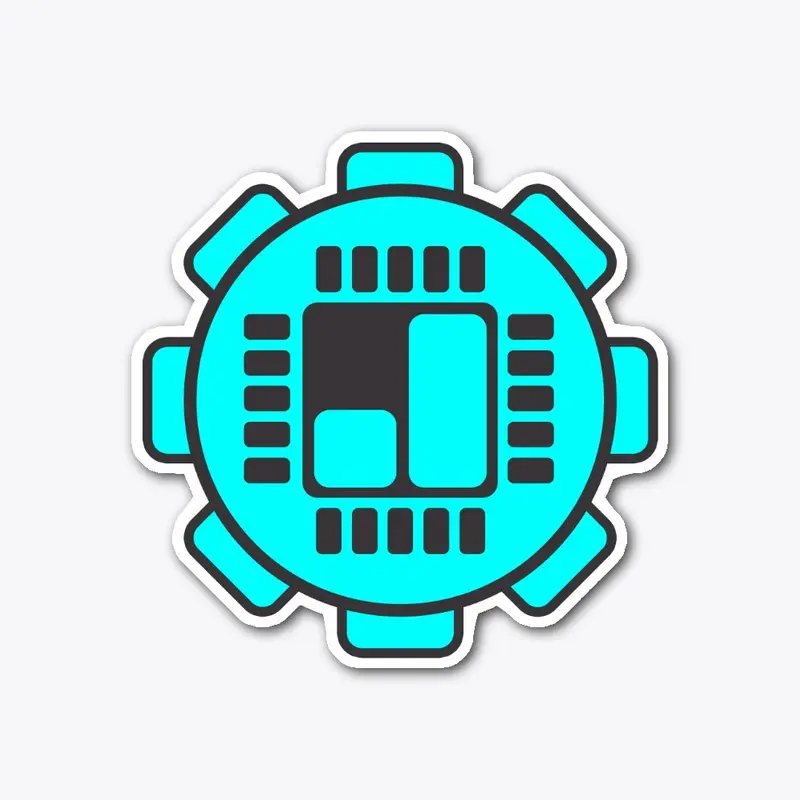 Cyan Logo Sticker